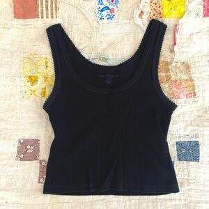Brandy Melville Black Ribbed Crop Tank